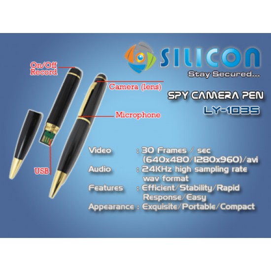 SILICON CAMERA BOLPOINT GOLD (LY-1035 NEW)